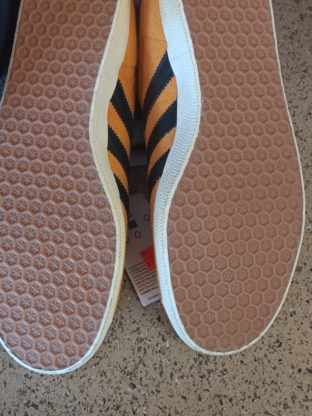 Yellow and Black Three-Stripe Sneakers